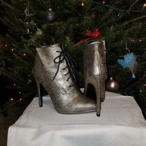 Gold and black booties